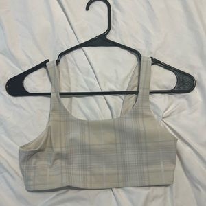 Alo Yoga White Plaid Sports Bra Size Small